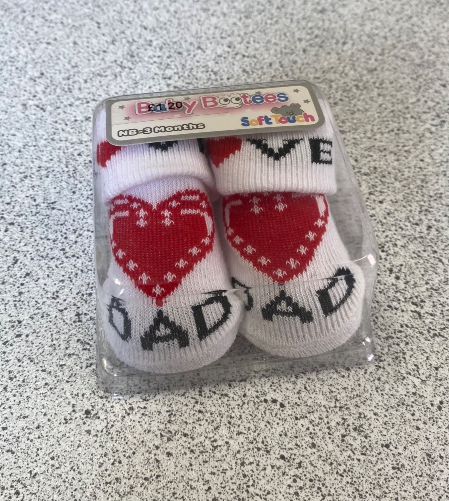 "Love Dad" Baby Booties
