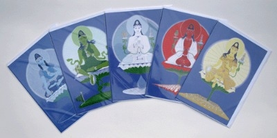 Set of 5 Female Buddhas Greetings Cards
