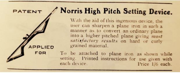 Norris high pitch setting device