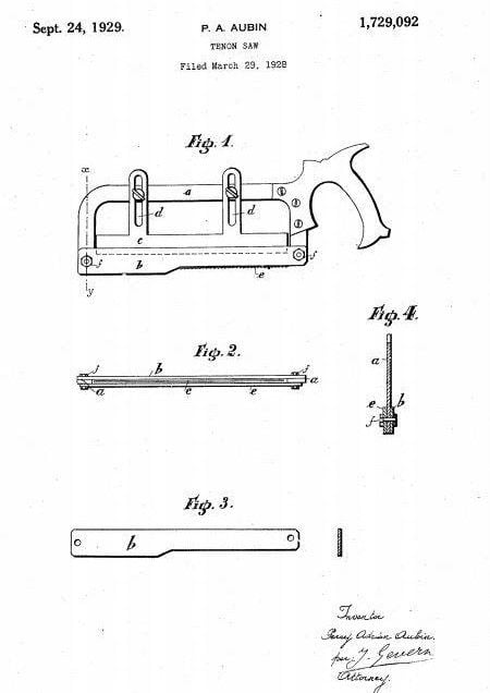 Aubins patent finger joint saw