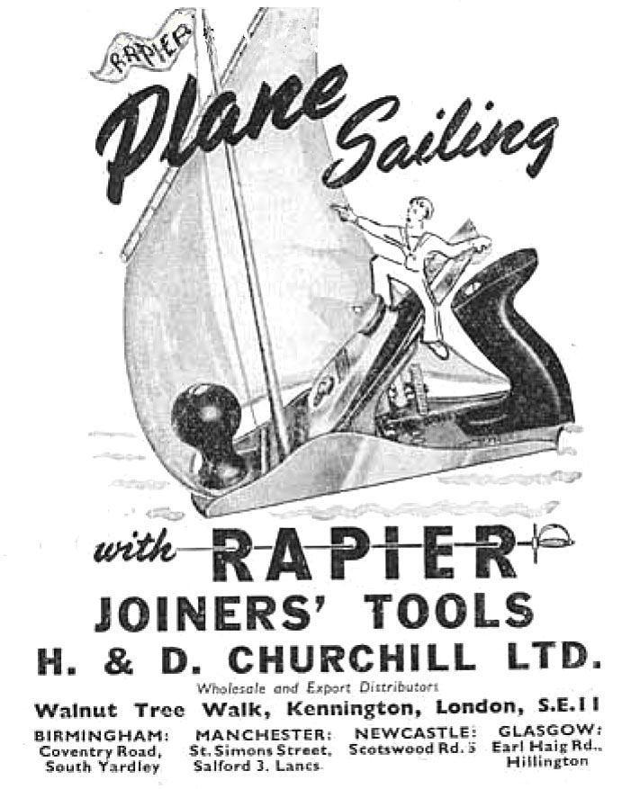 H & D Churchill Rapier advert 1950