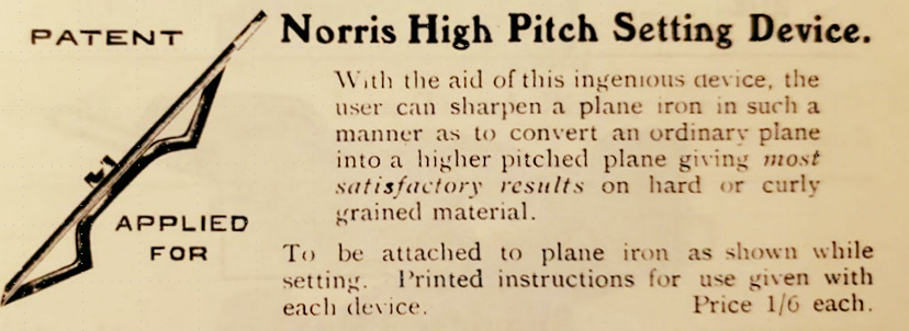 Norris high pitch setting device