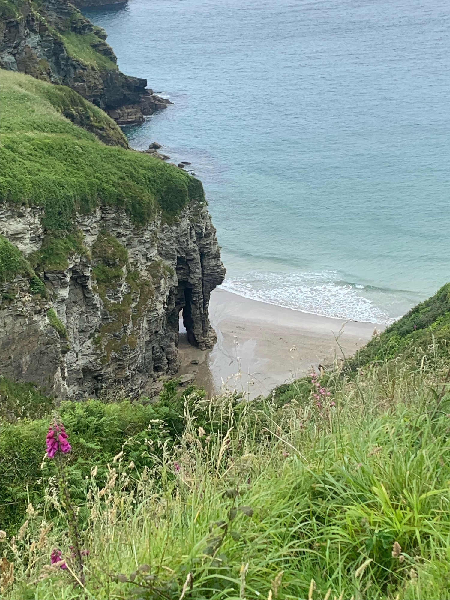 Rock feature on beach near Ladyâ€™s Window Boscastle