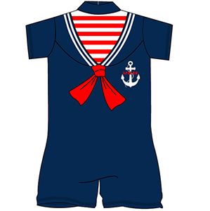 12 Sailor Surfsuit One Piece Swim Suits