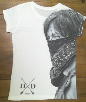 14 ladies flat pack white walking dead daryl dixon t shirts just £1.50 sublimated x large