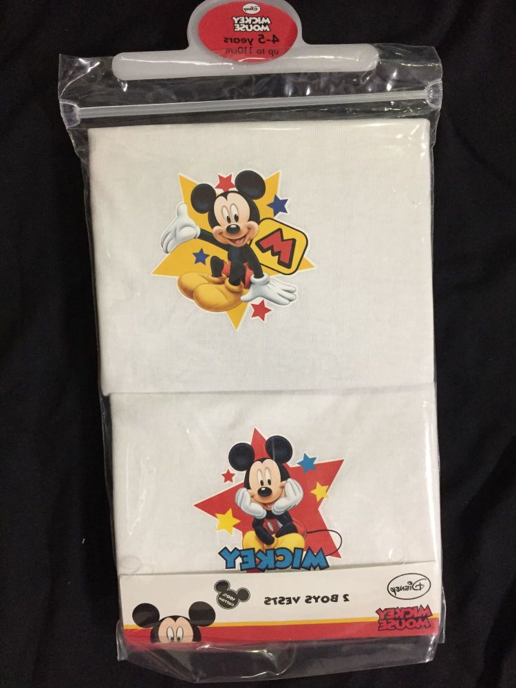 New Product 18 boys mickey mouse 2 pack vests just £1.30 each