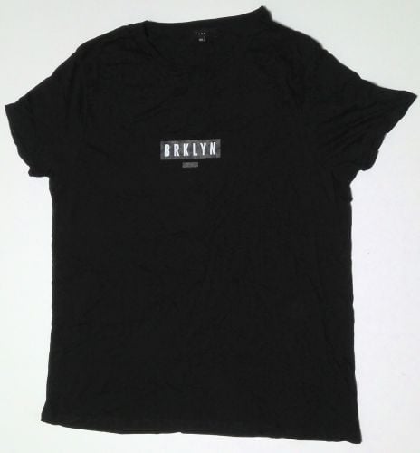50 ex store men's black brooklyn new york embossed print t shirts £1.00 eac