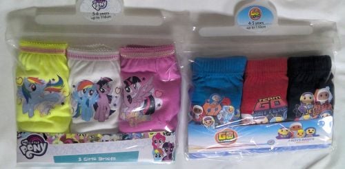 90 Girls and Boys My Little Pony and Go Jetters 3 pack brief