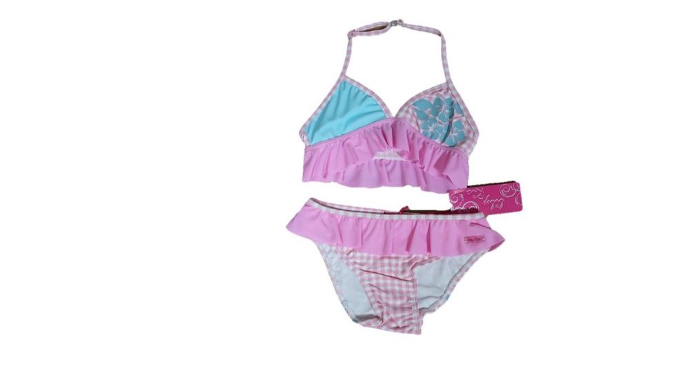 22 Girl's Lulu Rio Pink Check Bikinis