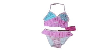 11 Girl's Lulu Rio Pink Check Bikini NOW £3.25