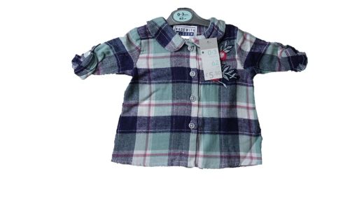12 Ex Store Boy's Blue Checked Shirts