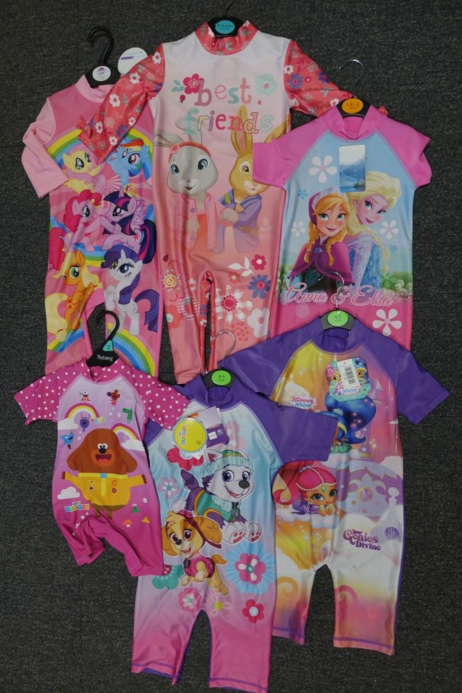 New Product 34 girls sun safe swim siuts just £2.50 each