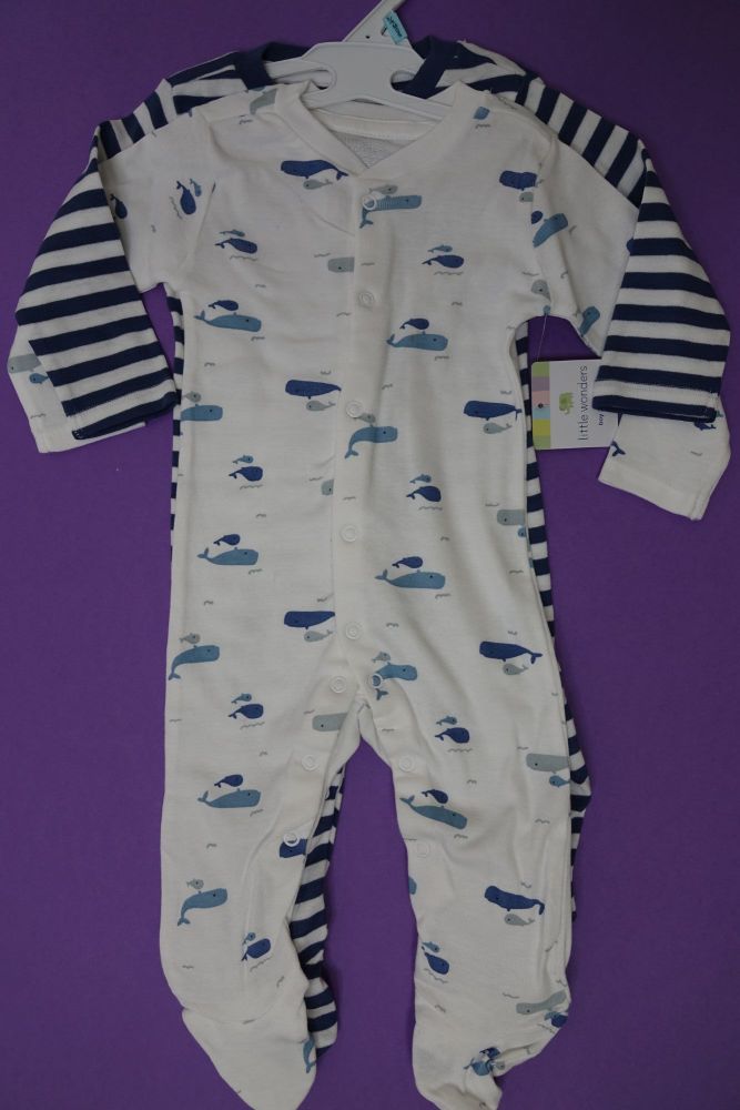 New Product 9 little wonders baby 2 piece romper sleepsuit  just £2.65 each