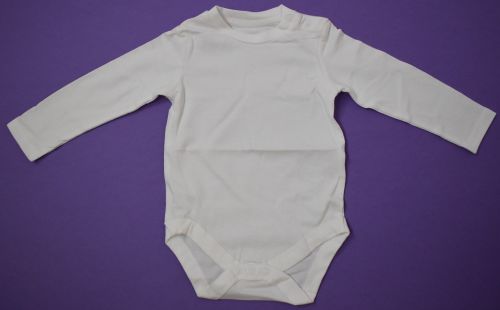  50 Baby Plain White Long Sleeved Bodyvests