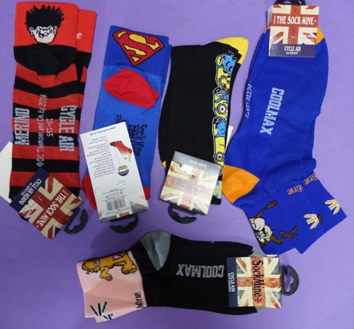 New Product 20 mens character cycling socks just £2.00 each