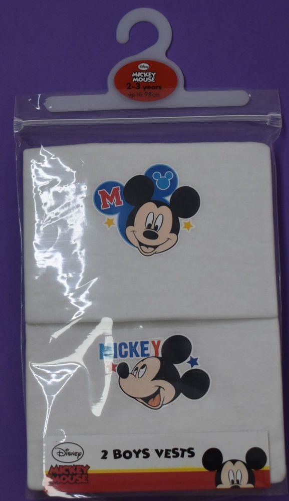 18 boys mickey mouse 2 pack vests just £1.30 each