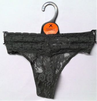 12 Ladies  Charcoal Thongs Size Medium  60p a pair