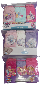 18 Girls 3 Packs Briefs 3 Designs - Paw Patrol,  My Little Pony & Me To You