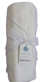 3 100% Pre-Washed Bamboo Rayon White Hooded Towels