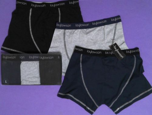 16 Mens  3 Pack Gift Packed Trunks/Boxers  Black, Grey & Navy - S, M, L & X