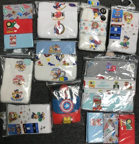 New Product 28 x store 3 pack boys vests just £2.00 each
