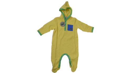 10 Organic Cotton Yellow Hooded Romper/Babygrows