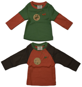 10 Boy's Organic Cotton Long Sleeved Tops 2 Colourways.ONLY £2.00
