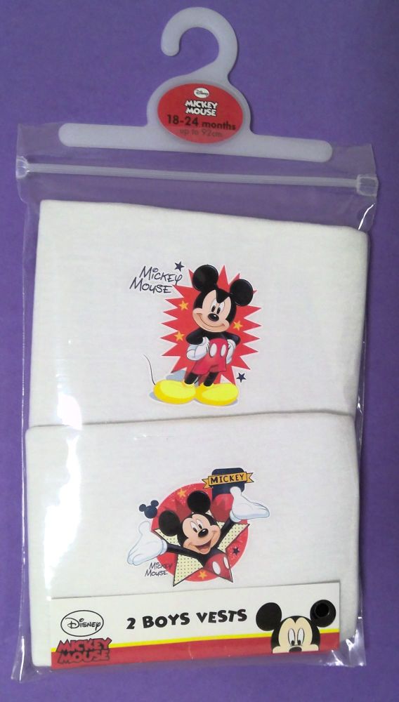 18 boys mickey mouse 2 pack vests just £1.00 each