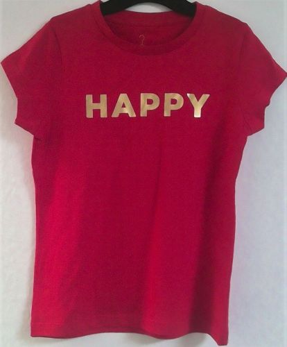6 Red T Shirts with Happy Logo in Gold 5-6 x 1 and 6-7 x 5