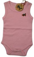 8 Baby Organic Cotton Pink Striped Sleeveless Bodyvests/Bodysuits £1 Each