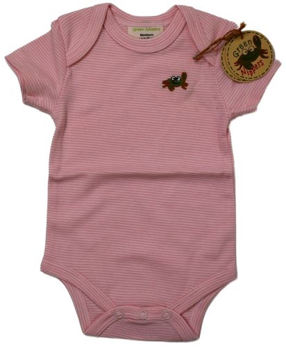 13 Baby Organic Cotton Pink Stripe Short Sleeved Bodyvests/Bodysuits £1.25 