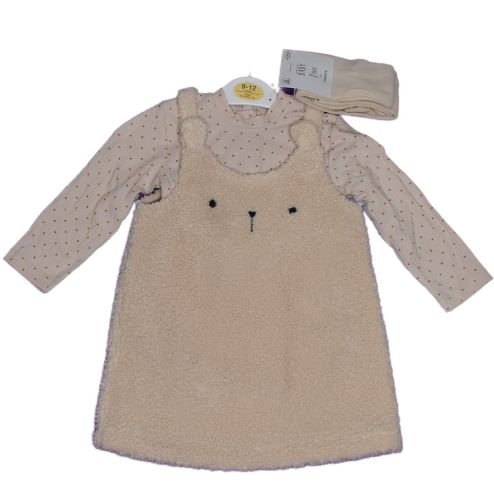 13 Ex Store Fleece Pinafore Dress, Bodyvest & Tights Sets