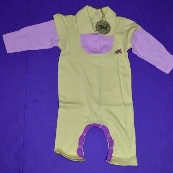 12 Baby Organic Cotton Pink & Lemon Rompers GN0005.NOW £2.00.