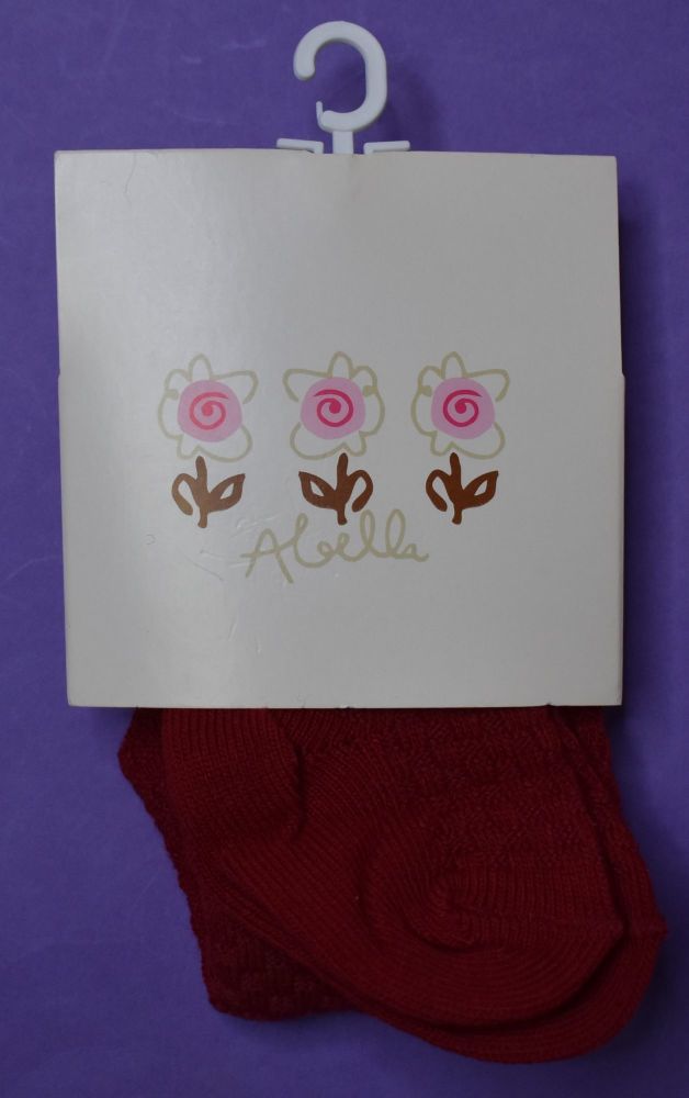 12 girl's single pack textured tights £1.25 a pair red
