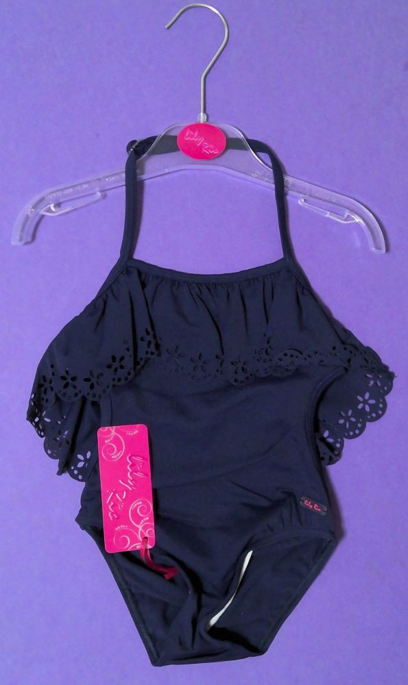 7 Girl's Navy Lily Rio Cut Back Swim Suits LRX1007 NOW £3.25.Now £2.65