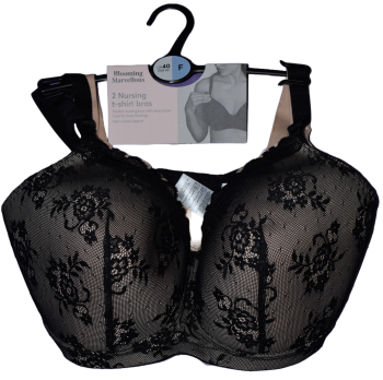 26 Ex Store Nude and  Black Lace Nursing T-Shirt Bras R.R.P £32. ONLY £5.00 PACK OF 2