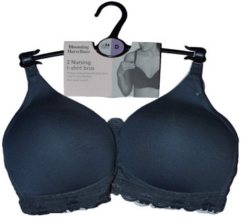 100 Ex Store White and Navy Nursing T-Shirt Bras R.R.P £32. NOW ONLY £2.50 PACK OF 2