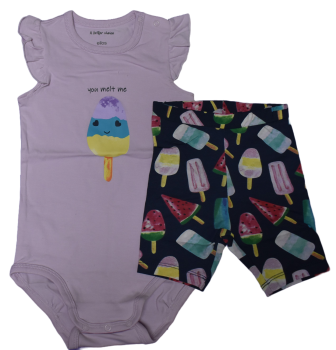 12 Baby Bodysuit and Shorts Sets