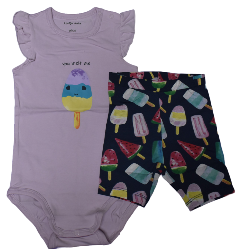 12 Baby Bodysuit and Shorts Sets