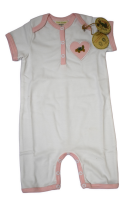12 Organic Cotton Placket Short Sleeve Romper Newborn to 18-24 month £2 Flat Packed