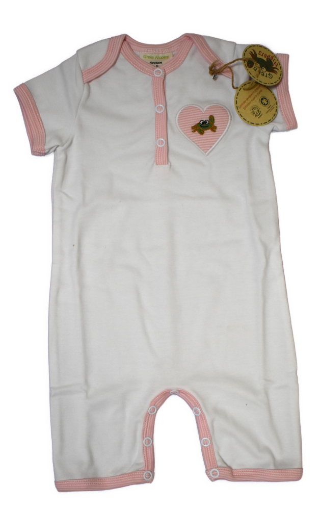12 Organic Cotton Placket Short Sleeve Romper Newborn to 18-24 month £2 Fla