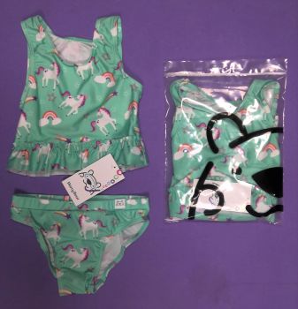 18 Girls Harry Bear Unicorn and Rainbows 2 Piece Tankini Set Ages 3-12 Years. NOW £2.00.