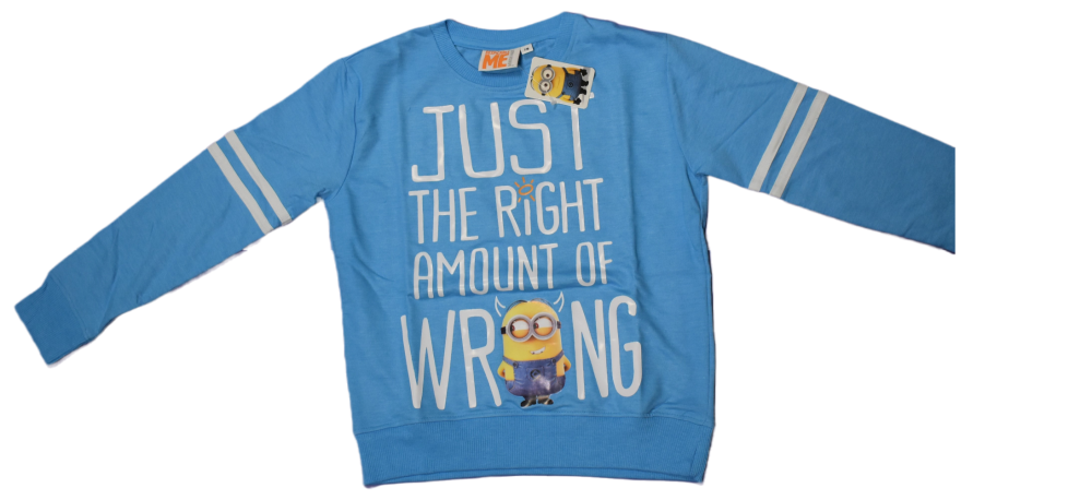10 Minions Blue Sweatshirts.rrp £12.99.Our price £1,00 each