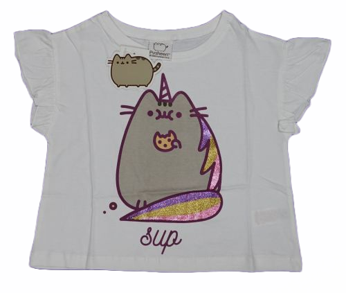 9 Older Girls Pusheen T Shirt with Glitter Logo - Age 9 up to 14