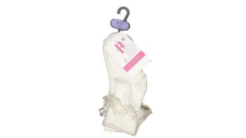 12 Ivory/Cream Occasion Socks with Lace Frill. RRP £5.00 per pair. Our Price £1.10 per pair