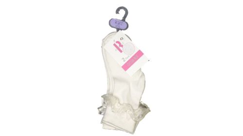 12 Ivory/Cream Occasion Socks with Lace Frill. RRP £5.00 per pair. Our Pric