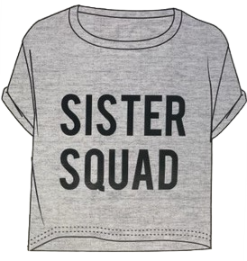 24 Girl's Sister Squad Crop T Shirt Tops