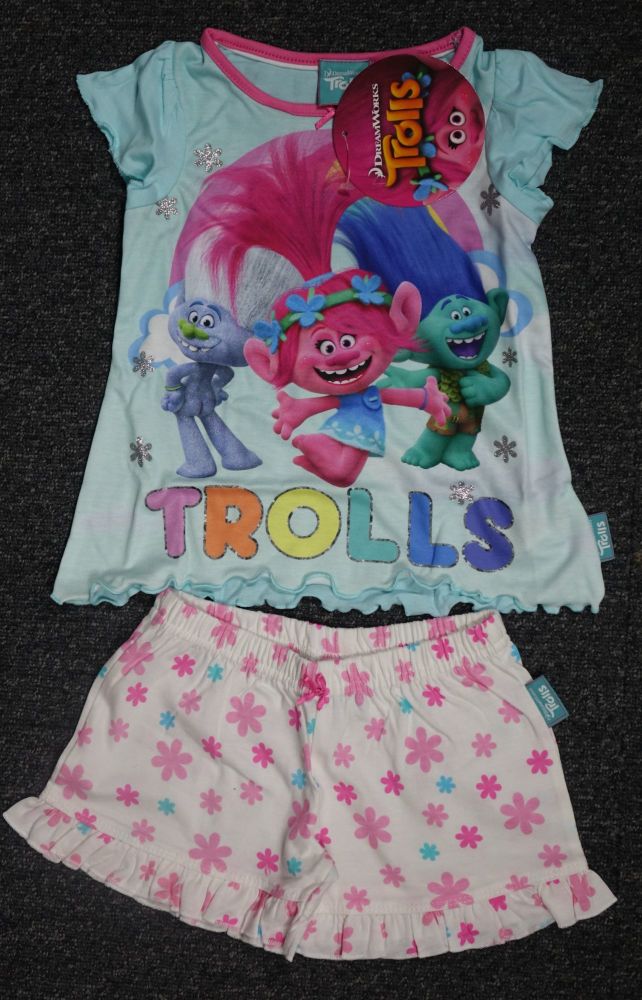 7 Girls Trolls Short Pyjamas - 2-3 Years Only