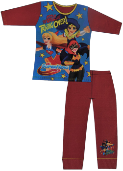 18 Girl's DC Super Hero Girls Long Pyjamas