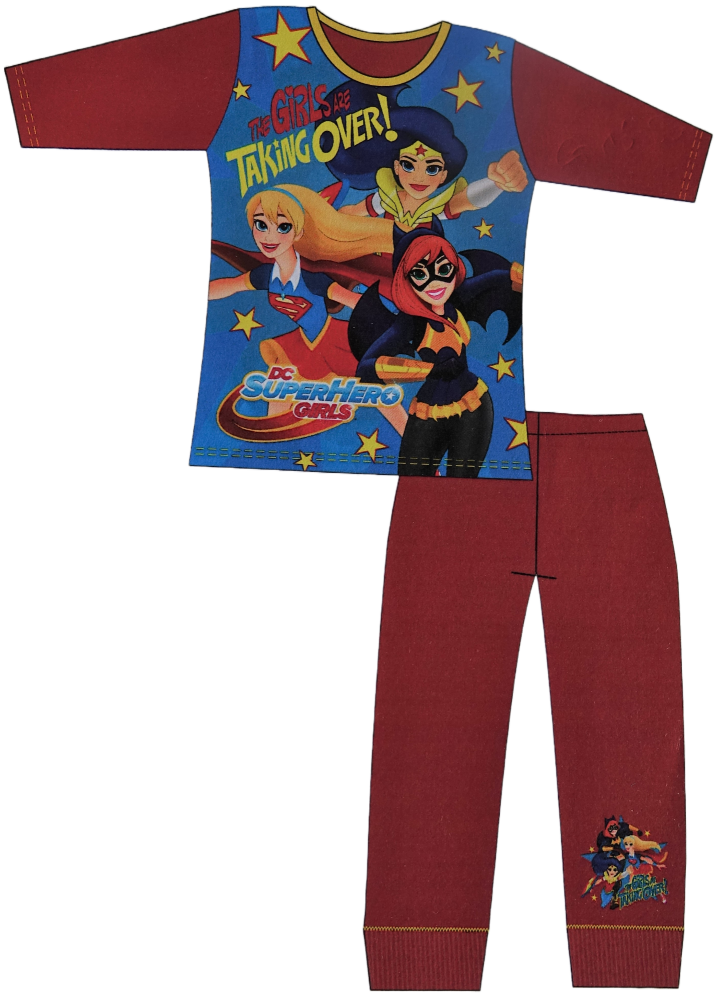 18 Girl's DC Super Hero Girls Long Pyjamas